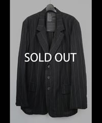NU-1826 - OVERSIZED STRIPE JACKET - BLACK