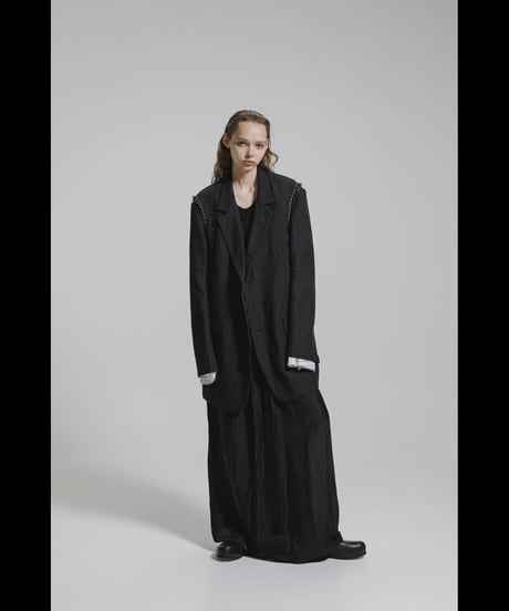 NU-1920   Cotton Linen Dobby Cloth Oversized Jacket (Detachable Sleeves)