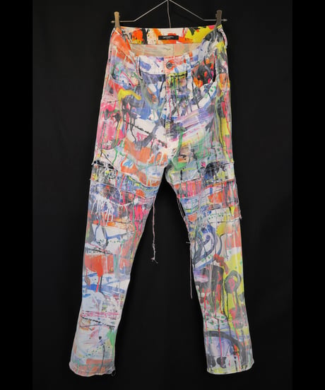 DS-327  Cotton Oxford Inkjet Prin w/ White Coating Slim Pants
