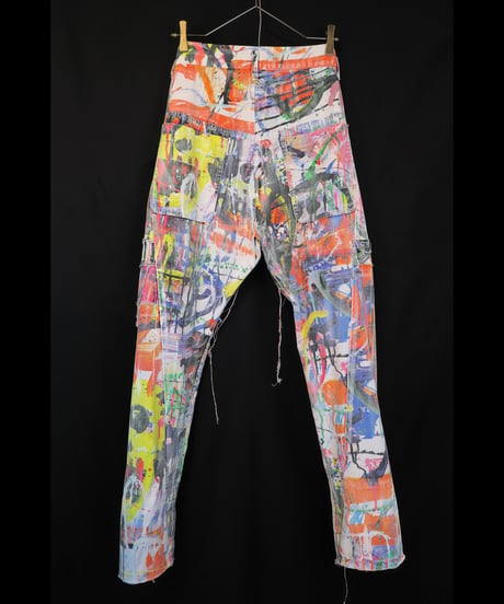 DS-327  Cotton Oxford Inkjet Prin w/ White Coating Slim Pants