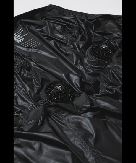 NU-1916  Nylon Taffeta Oversized Bomber Jacket (Detachable Hem Parts) -BLACK