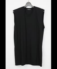 NU-1677 SLEEVELESS BACK PRINT T SHIRT - BLACK