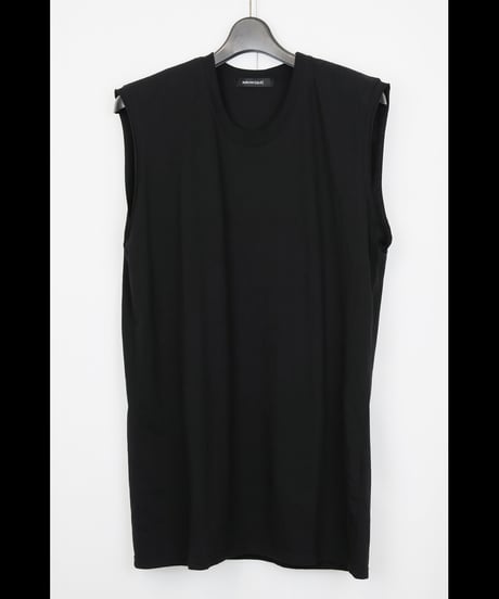 NU-1677 SLEEVELESS BACK PRINT T SHIRT - BLACK