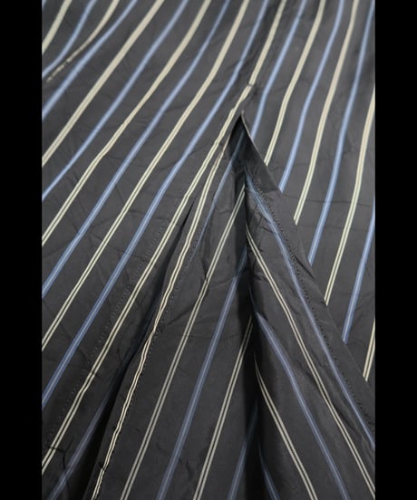 NU-1708  LONG JACKET /  BLACK-ECRU STRIPE