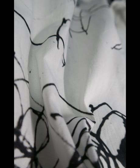DS-330  Cotton Twill Inkjet Print Short Sleeve Big Shirt / Dress
