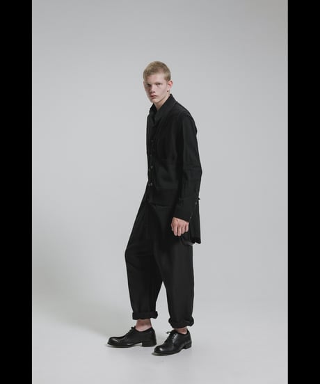 NU-1930   80/2 Broad Shirt With 7GG Kint Half Vest - BLACK