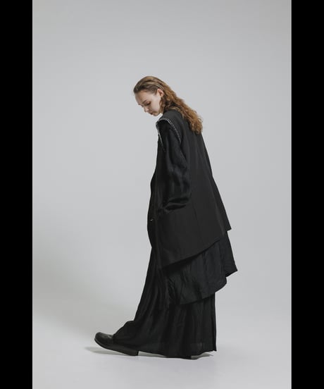 NU-1920   Cotton Linen Dobby Cloth Oversized Jacket (Detachable Sleeves)