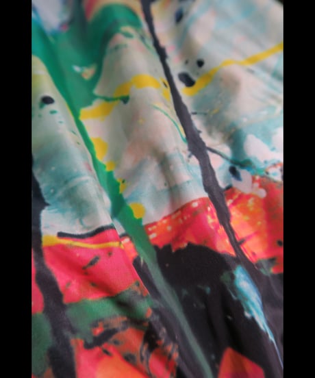 DS-326  Nylon Taffeta Inkjet Print　Oversized Bomber Jacket (Detachable Hem Parts) -  SHIHAKUpt.