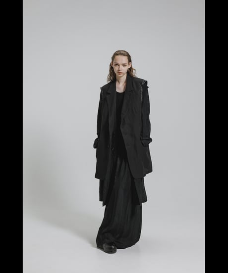 NU-1920   Cotton Linen Dobby Cloth Oversized Jacket (Detachable Sleeves)