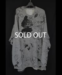 DS-333  30/7 French Terry Pigement PrintOversized Sweat Shirt (Detachable Sleeves)