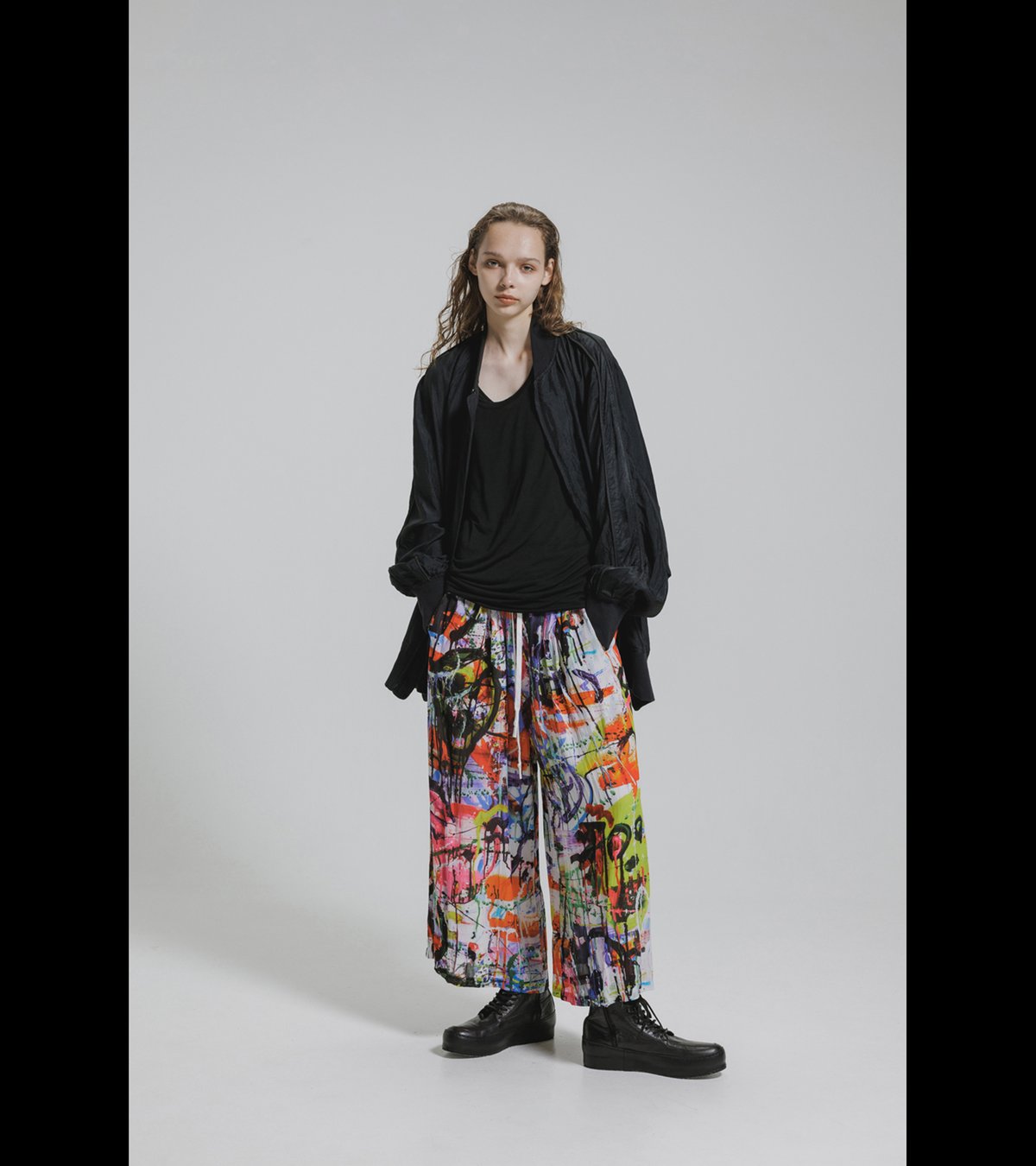 DS-336 Rayon Chiffon Inkjet Print Wide Leg Eas...