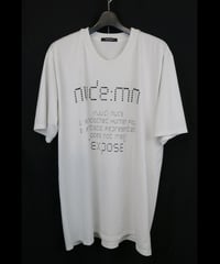 NU-1852 - SHORT SLEEVE CRACKED PRINT T SHIRT - OFF WHITE