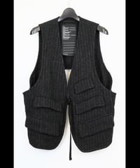 NU-1791- MULTI FLAP POCKETS VEST- GREY STRIPE