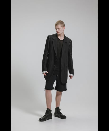 NU-1920   Cotton Linen Dobby Cloth Oversized Jacket (Detachable Sleeves)