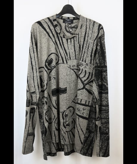 DS-266 - LONG SLEEVE T SHIRT - BLACK-BEIGE
