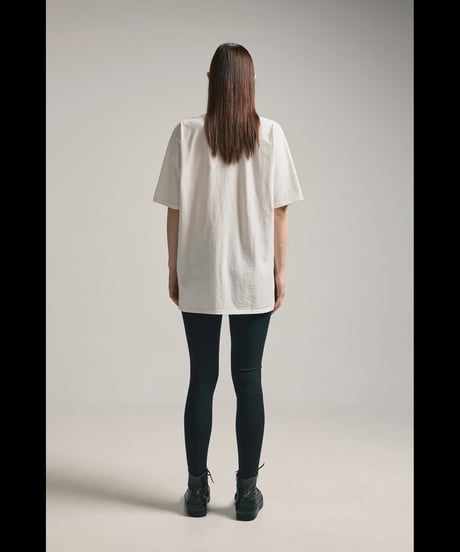 NU-1851 - SHORT SLEEVE CRACKED PRINT T SHIRT - OFF WHITE