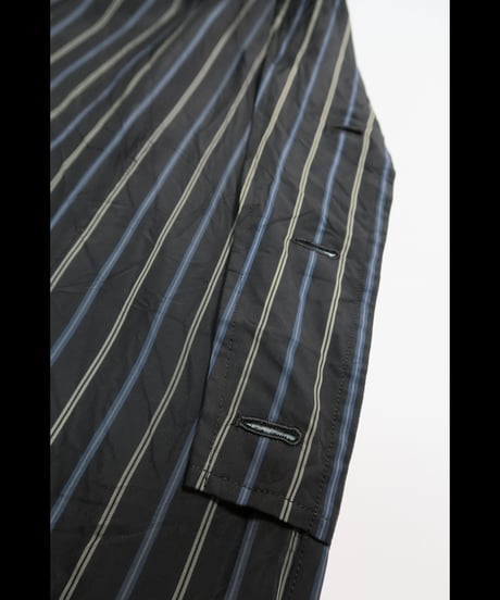NU-1708  LONG JACKET /  BLACK-ECRU STRIPE