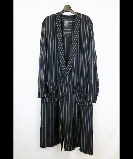 NU-1708  LONG JACKET /  BLACK-ECRU STRIPE