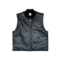 reversible vest (leather&canvas）