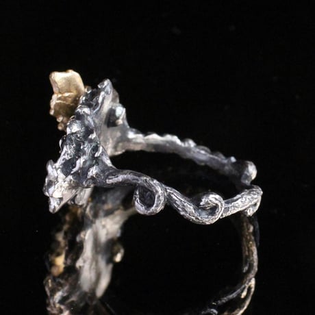 宝相華と動く蝶　Silver Ring