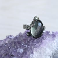 カルセドニーと墨リング#10
