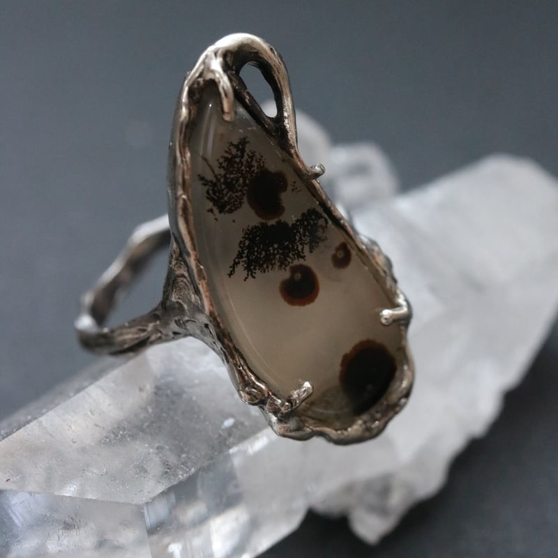 週末セール デンドリティックアゲート シルバーリング サイズ13号 週末セール デンドリティックアゲート シルバーリング サイズ13