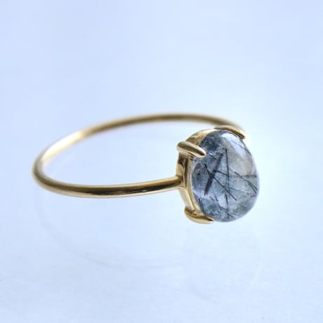Tormalinated Quartz Ring