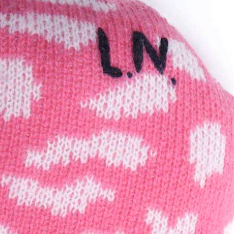 LIGNE NOIRE E._LEOPARD HAT (SHOCK PINK)