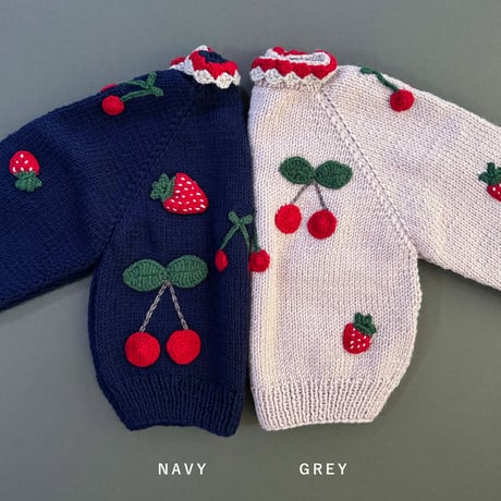 RKO_Cherry Sweater (GREY/NAVY) / 1-2,3-4,5-6years