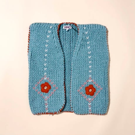 RKO_Floral Vest (GREY/BROWN/BLUE) / 3-4,5-6years