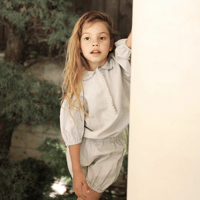 Eshvikids_LINEN SET (GREY/PINK) / 18-24months,3,4years