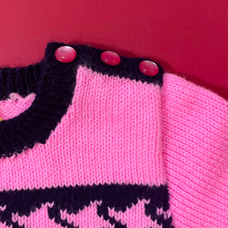 70s knitting tops&pants outfit