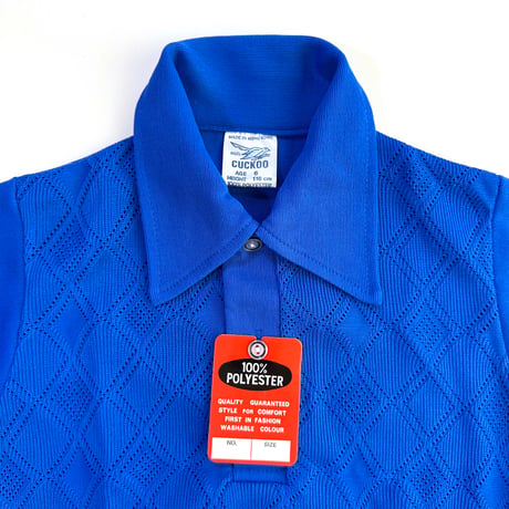 70s polo shirts (Orange,Blue,Brown) / 6years・116cm (dead stock)