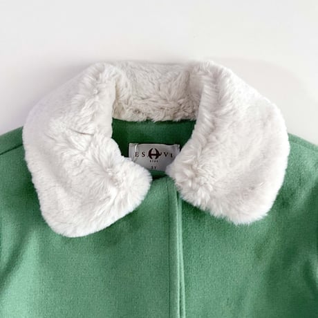Eshvikids_FOX FUR COAT (BURGUNDY/GREEN) / 3,4,5,6years