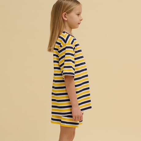 OXOX CLUB_Striped Potato Patch Tee (Green,Yellow) / 86-92,98-104,110-116,122-128,134-140cm