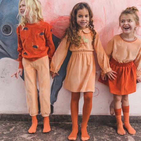 Ba*Ba kidswear_Long Sleeve (VELVET PEACH/BLOCKS) / 110,116cm