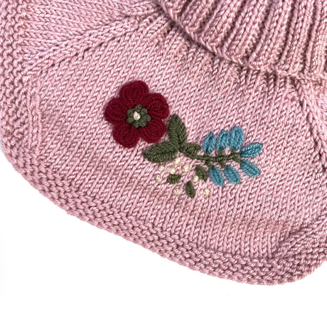 RKO_Embroidery Scarf (GREY/PINK/GREEN) / 1-3,3-5years