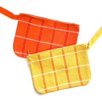 LIGNE NOIRE E._TARTAN ZIP POCHETTE (YELLOW/ORANGE)