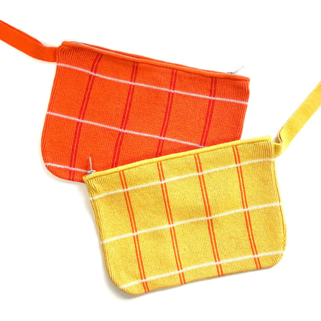 LIGNE NOIRE E._TARTAN ZIP POCHETTE (YELLOW/ORANGE)