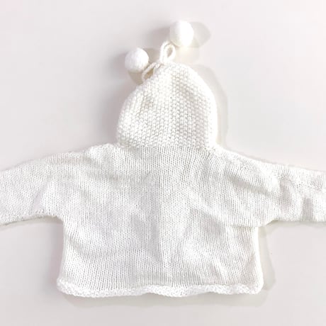 white knitting foodie cardigan