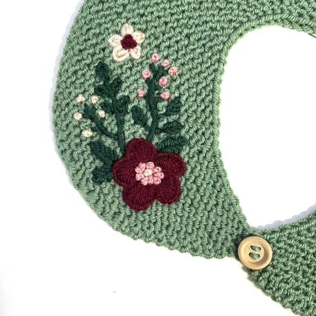 RKO_Embroidery Collar (GREY/GREEN/RED) / 1-3,3-5years