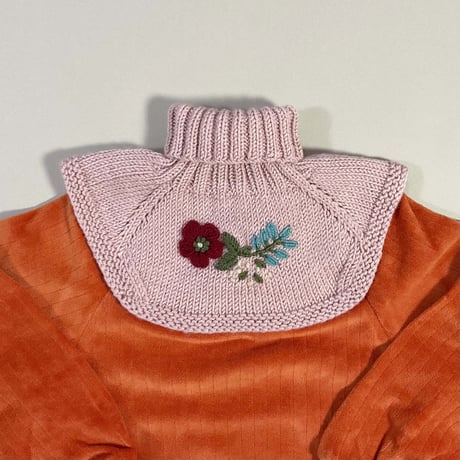 RKO_Embroidery Scarf (GREY/PINK/GREEN) / 1-3,3-5years