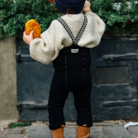 SILLY Silas Teddy Warmy Footless Collection_Classic Black Checked