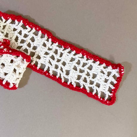 60s crochet apron (Red)