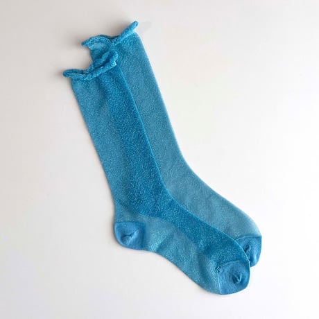 2e CHESTS×MARCOMONDE_GLITTER SHEER LADYS socks (Gold,L.Blue,Coral,White)