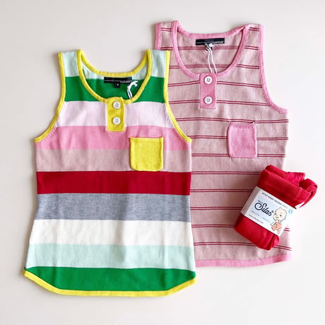 LIGNE NOIRE ENFANTS_ TANK TOP STRIPES (Vintage Pink/Multi) / 6years