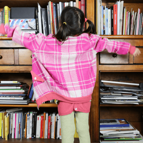 LIGNE NOIRE ENFANTS_ TARTAN JACKET (Fuxia/Gold Beige) / 2years