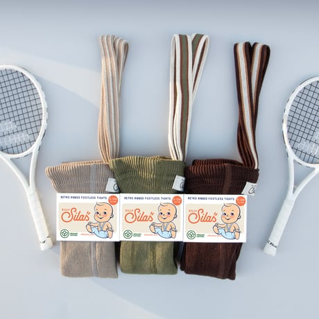 SILLY Silas Footless Collection_Chocolate brown stripe