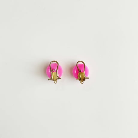 70s earrings (dead stock) _ NEON PINK