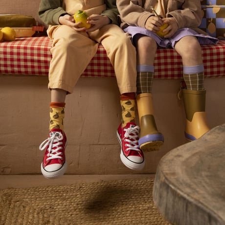 Sticky Lemon_socks (check harvest moon,pears) / 13-14.6,15.2-16.8,17.1-19.1cm